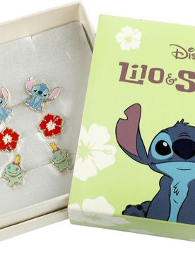 Disney Ohrstecker-Set - Stitch, Hibiskus & Schrulle - multicolor - Lizenzierter Fanartikel - Unisex - unisex