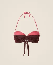 Haut de maillot de bain bandeau bicolore avec lurex