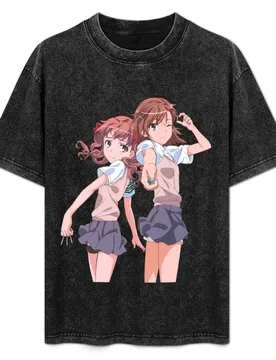 Toaru Kagaku - Misaka Mikoto & Shirai Kuroko T-Shirt Soft Casual Short Sleeve Cotton Tee - Aliexpress - FashionsVida