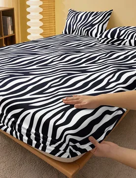 Juego de ropa de cama con estampado floral de hojas de jardín 2/3 piezas (1 sábana ajustable + 2 fundas de almohada), protector de colchón, funda d - Shein - FashionsVida