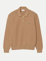 Polohemd aus Strick mit langen Ärmeln Beige XL