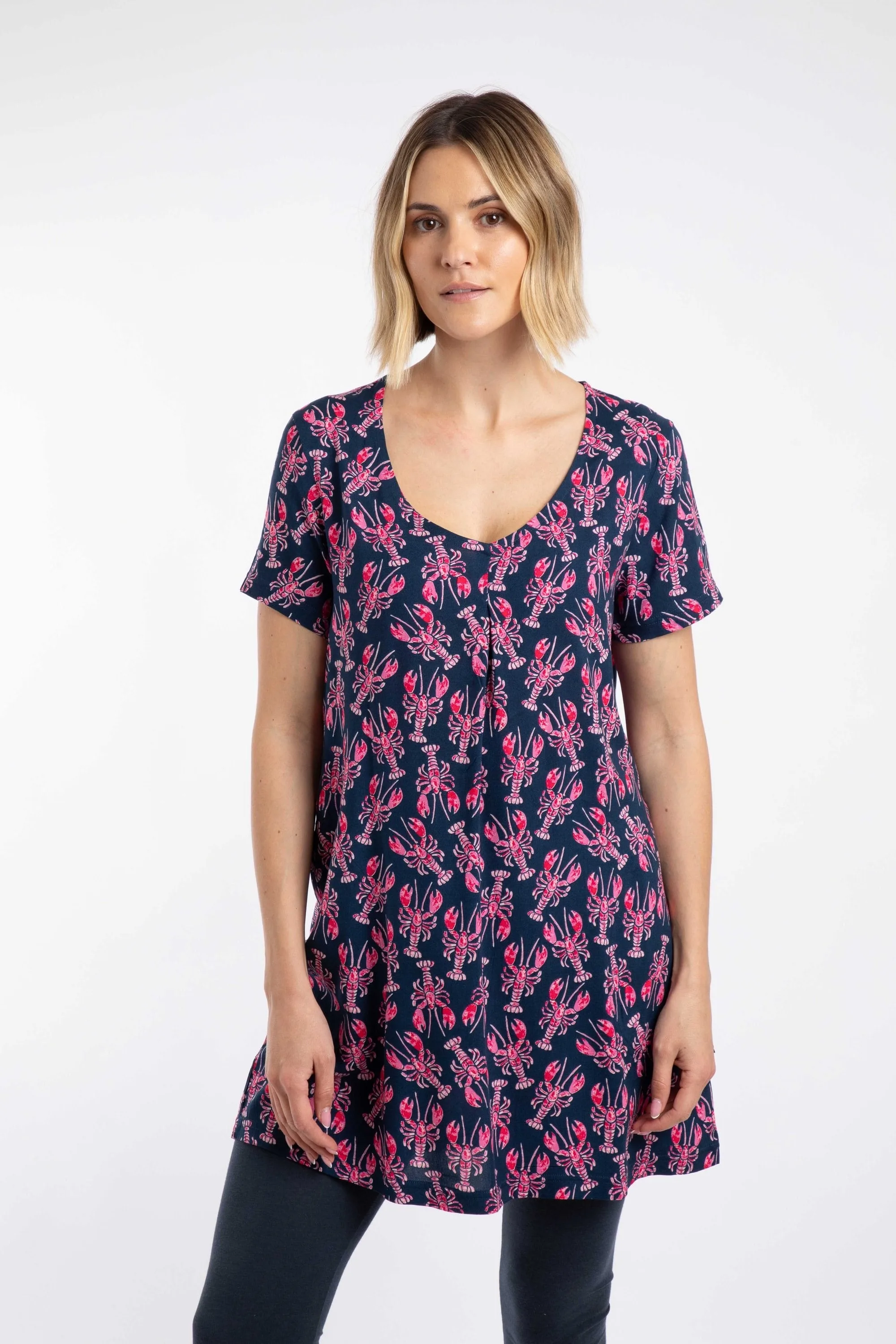 Nuri Womens Printed Viscose Tunic - - Size: 16 - Weird Fish - FashionsVida