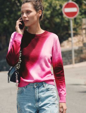 Jersey Punto fino degradado, Mujer, Rojo, XS