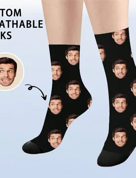 Par de calcetines personalizados con estampado de foto de rostro, regalo divertido para aniversarios, cumpleaños, bodas y relleno de calcetín navide - Shein - FashionsVida