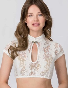 Dirndlbluse Carole (creme, Gr. 38) von für Damen, Dirndlblusen, 60% Baumwolle, 40% Polyamid