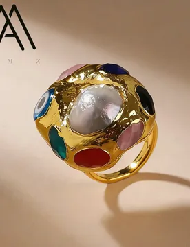 Natural Freshwater Pearl Ring Retro Bohemian Style Fashion Rings Cat Eye Gemstone Jewelry Wedding Banquet Specialty Adjustable - Aliexpress - FashionsVida
