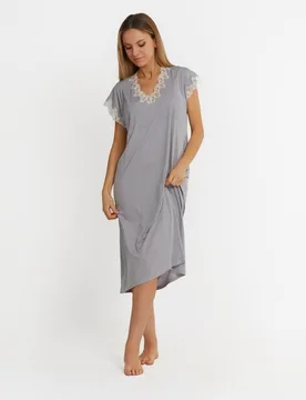 Camisón caftán largo con encaje - Nansú - FashionsVida