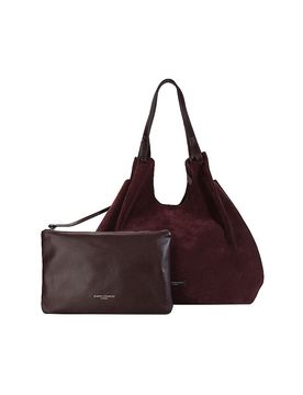 Bolso de piel - Hobo Bag DUA SUEDE L rojo oscuro