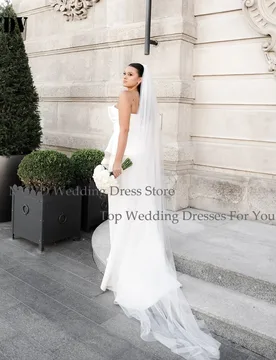 Mermaid Wedding Dresses 2026 Side Split Pleat Civil Bride Gowns Strapless vestido de novia para boda Sweep Train Customized - Aliexpress - FashionsVida