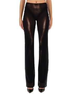 Body Dust Trompe L'oeil Printed Mesh Straight-leg Pants