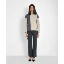 Jersey de mujer bicolor con cuello perkins