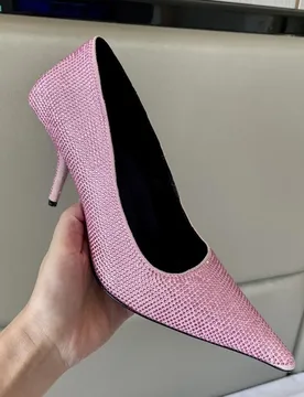 Pink Rhinestones Pumps Summer 2022 Women's Solid Hollow Pointed Toe Thin High Heel High-quality Sexy Fashion Elegant Shoes - Aliexpress - FashionsVida