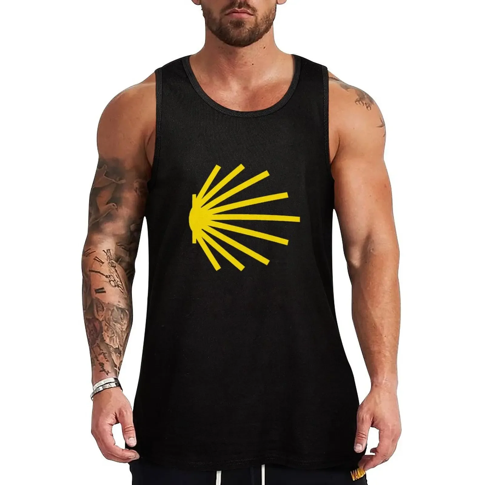 Camino De Santiago - Yellow Shell Trail Marker Tank Top Basic Everyday Tank Top Regular Fit Soft Undershirt - Aliexpress - FashionsVida