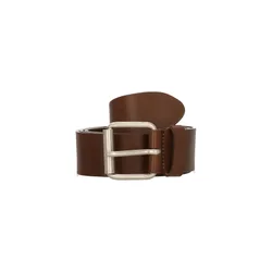 Cintura Uomo Script Belt Leather Cognac/silver