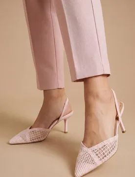 Women's Gracie Mesh Woven 2 Part Slingback Medium Stiletto Heel Court Shoes in Pink Size: 4 - Pink - Size: 4 - Dorothy perkins - FashionsVida