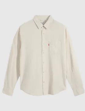 Camicia misto lino con taschino uomo beige - Levi's - FashionsVida