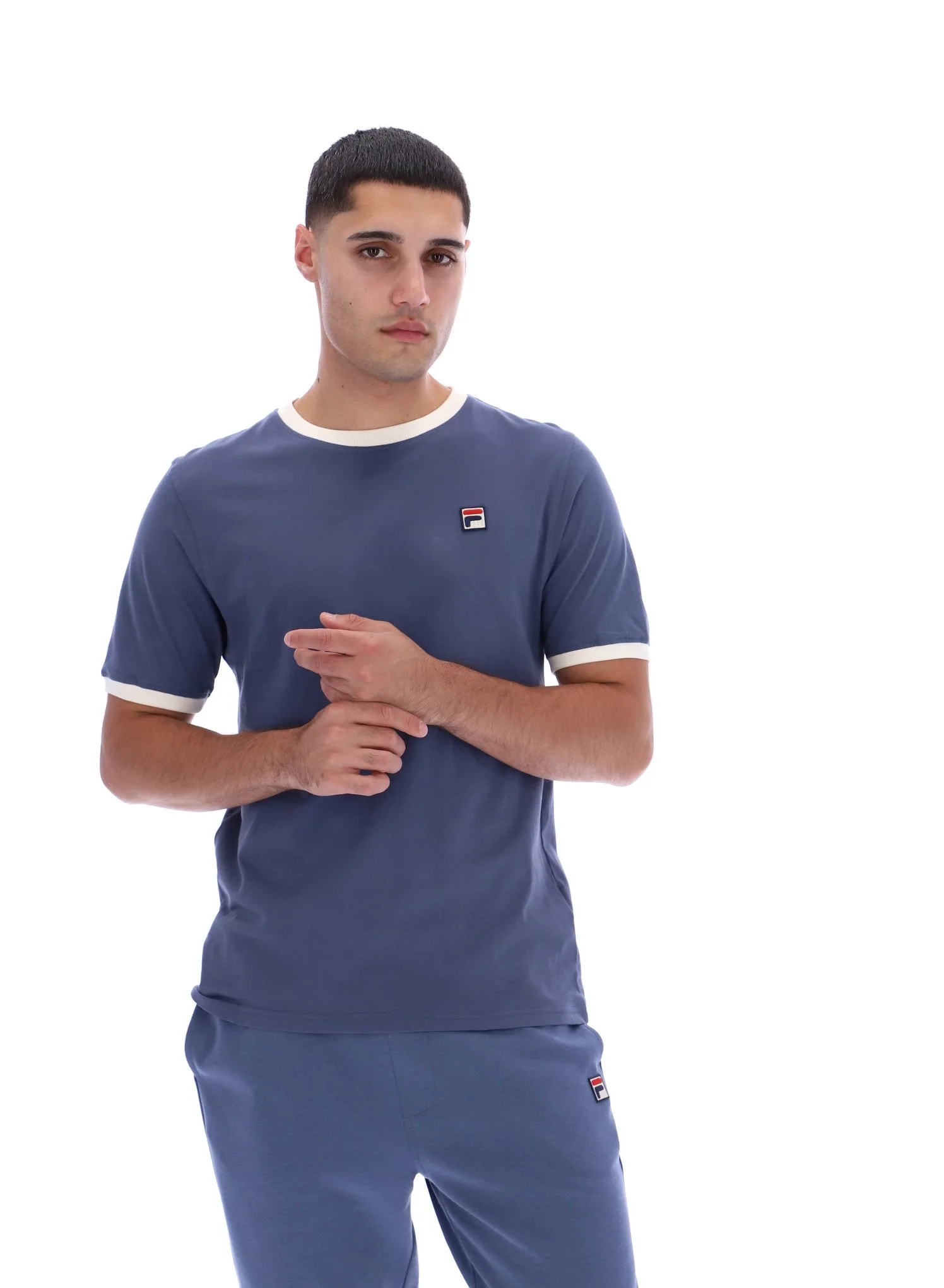 Vintage Indigo Marconi Essential Ringer T-Shirt - XS - FILA - FashionsVida