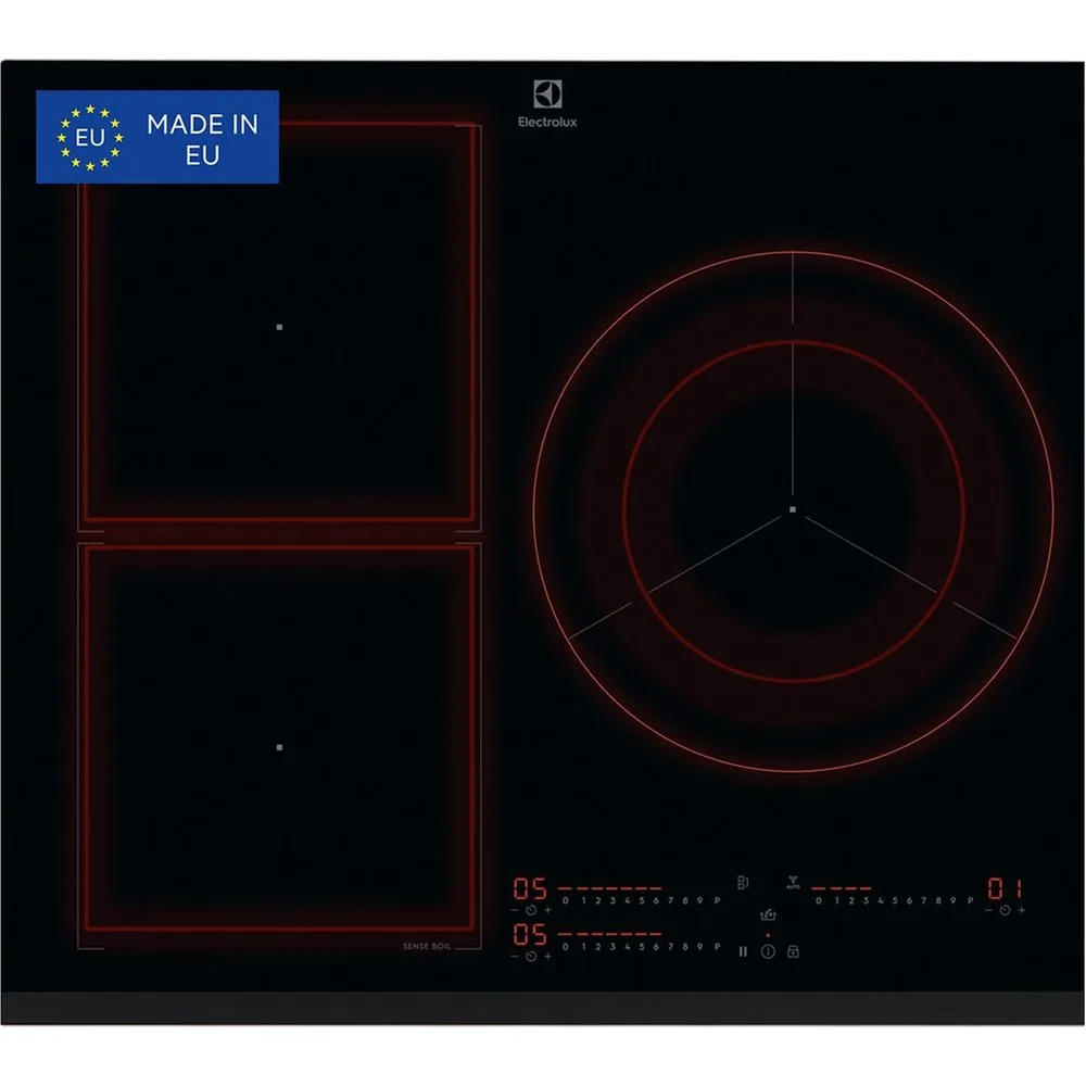 Placa inducción 60cm, 3 zonas, Función puente, Sensor cocción, control campana, biselada, Serie 700, EIS62356 - Electrolux - FashionsVida
