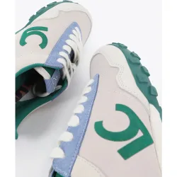 Zapatillas retro de mujer combinada en diferentes materiales y piel