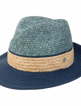 Straw-Mix Bogart Hat by - blue - Size: L (58-59 cm) - Bugatti - FashionsVida