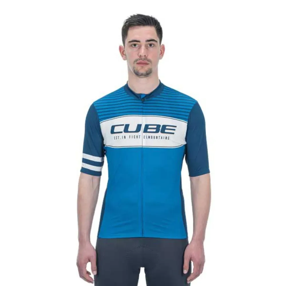 Maglia A Maniche Corte Blackline Cmpt Blue - CUBE - FashionsVida