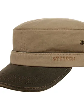 Katonah Cotton Army Cap by - light brown - Female - Size: S (54-55 cm) - Stetson - FashionsVida