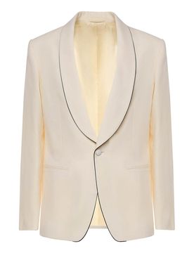 Giacca Monopetto In Lana Stretch