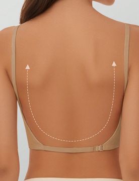 Sujetador sin espalda y sin tirantes para mujer - Taza ligera y transpirable, tirantes ajustables y convertibles, soporte ligero (adecuado para talla