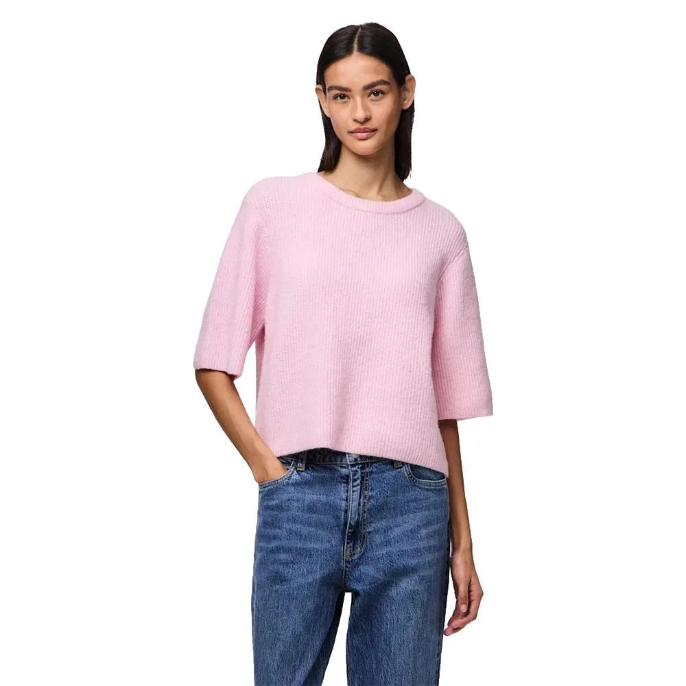 Maglione A Maniche Corte Silly Roseate Spoonbill / Melange S - Pieces - FashionsVida