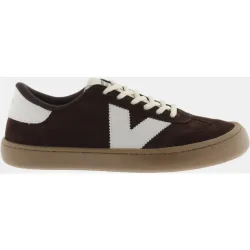 Zapatillas deportivas unisex barefoot de serraje con piezas en contraste y suela caramelo