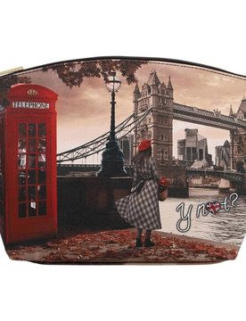 Beauty Case Grande LONDON BRIDGE Chiusura Zip Foderato Marrone