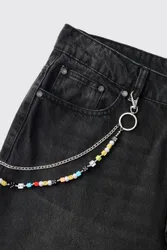 Herren Würfel-Anhänger Hosenkette Silver