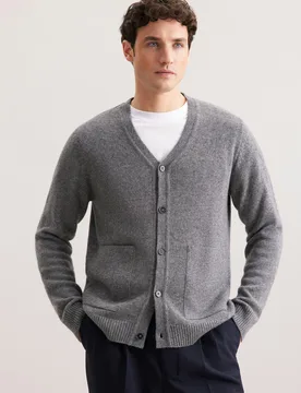 Regular Cardigan Uni Grau L - Seidensticker - FashionsVida