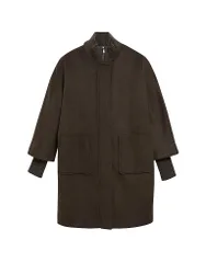 Comma Cappotto in lana marrone 32