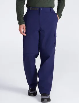 Mens Cargo Zip-Off Ecoflex Pants - Navy - Navy - Size: W34 - EMS - FashionsVida