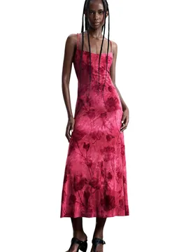 Damen Kleid Fuchsinrot 516580