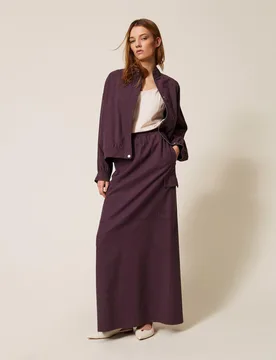 Jupe longue en lyocell et coton - TWINSET - FashionsVida