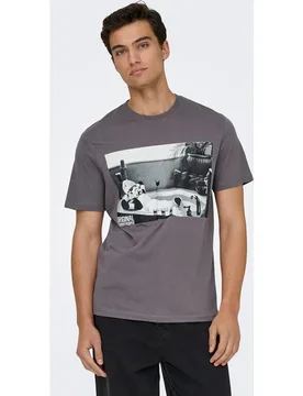 Only & Sons - Camiseta de hombre manga corta 100% algodón. Regular fit - Only & Sons - FashionsVida