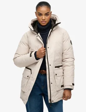 Superdry Damen City Wattierte Parka-jacke Grey - Größe: 44 - 199.99 - FashionsVida