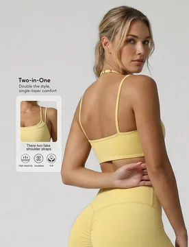 Sujetador deportivo de mujer con tirantes ajustables y espalda de tirantes - Shein - FashionsVida