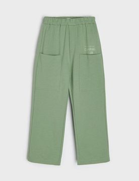 Pantaloni della tuta a gamba larga - verde polveroso