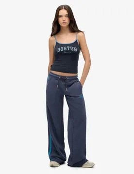 Pure Cotton Side Stripe Straight Leg Joggers Navy female - Superdry & Co - FashionsVida