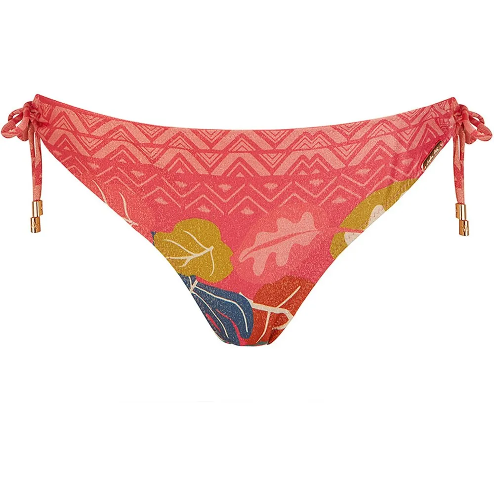 Braga de bikini con lazos ajustables a los lados y estampado congo con lurex - Dolores Cortés - FashionsVida