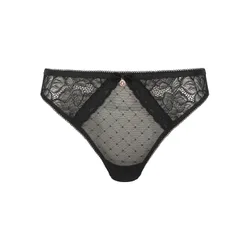 Womens Etta Floral Patterned Thong In Jet Black - Size 8 Uk