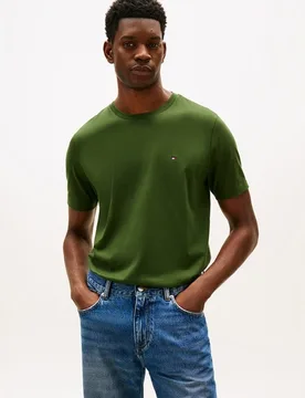 Camiseta de hombre regular de manga corta con bandera bordada - Tommy Hilfiger - FashionsVida