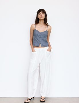 Top Lingerie In Lino Con Spalline