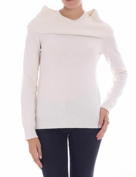 Fuzzi Pullover bianco con incrocio