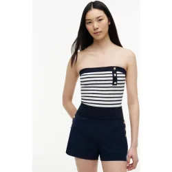 Top de mujer estilo bandeau con diseño a rayas