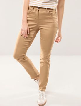 Extraglatt Baumwollhose, Regular Fit#normale Größen#Kurzgrößen#Langgrößen, Farbe Beige, 25, bügelfrei atmungsaktiv Damen
