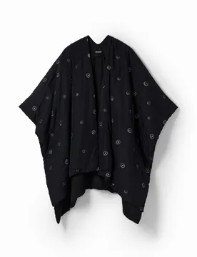 Poncho matelassé ceinture BLACK U female - Desigual - FashionsVida